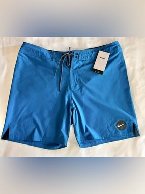 Nike Swim Blue Teal Vital 7" Board Shorts Men’s Size 36 Swim Trunks Summer NWT